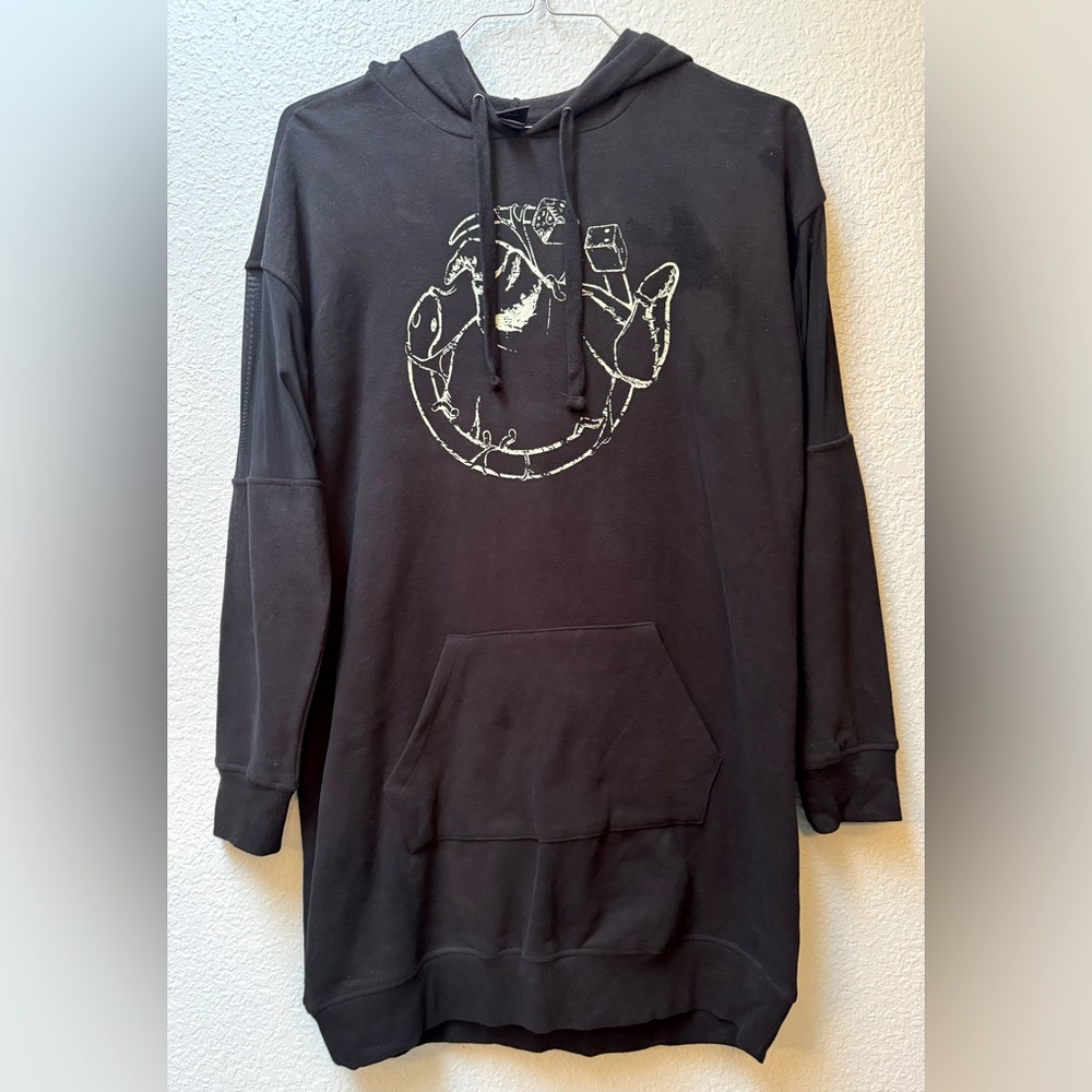 BN washed unworn Disney long hooded sweatshirt dress/tunic nightmare before xmas